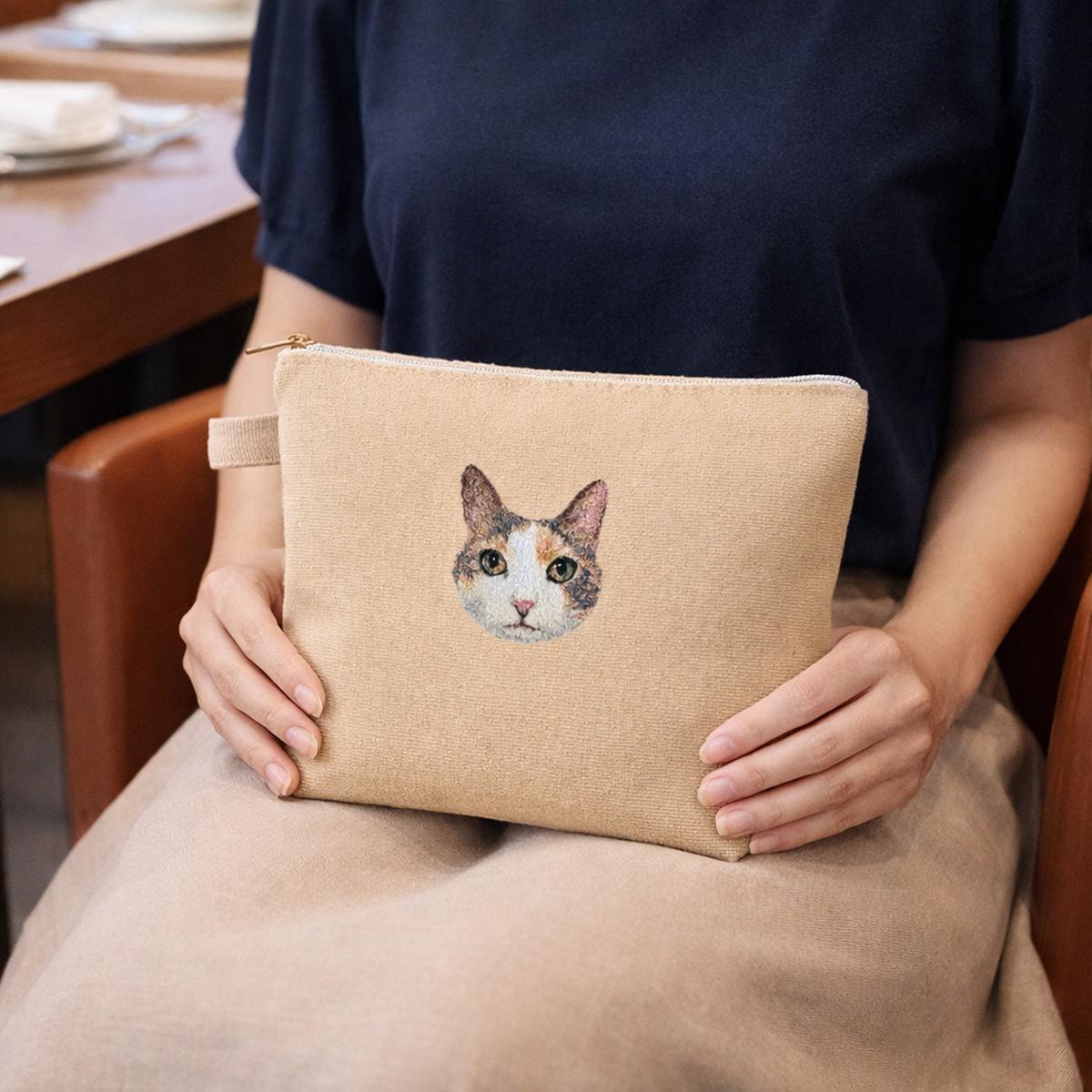 選べる猫のリアル刺繍バッグ｜うちの子みたいな刺繍｜名入れOK｜トート/ポーチ | 7枚目