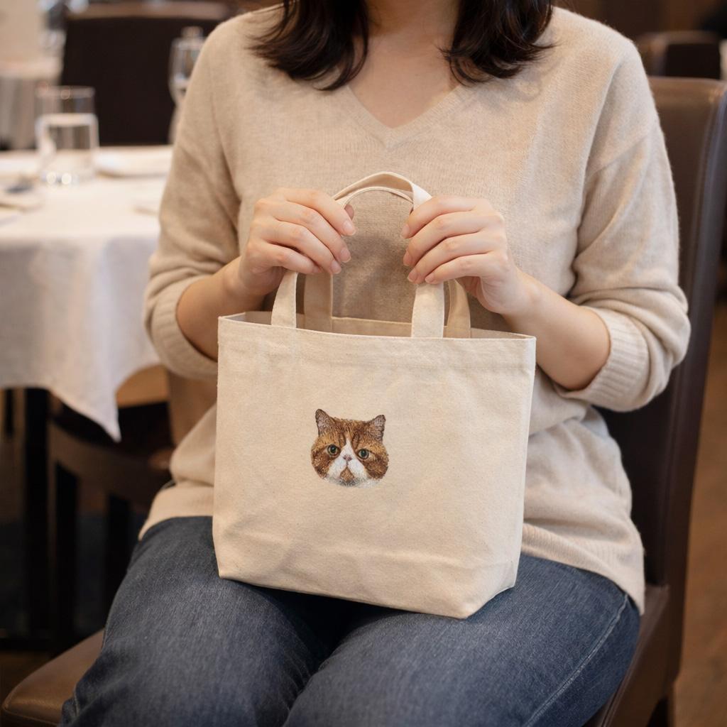選べる猫のリアル刺繍バッグ｜うちの子みたいな刺繍｜名入れOK｜トート/ポーチ | 6枚目